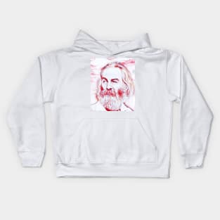 Walt Whitman Portrait | Walt Whitman Artwork Kids Hoodie